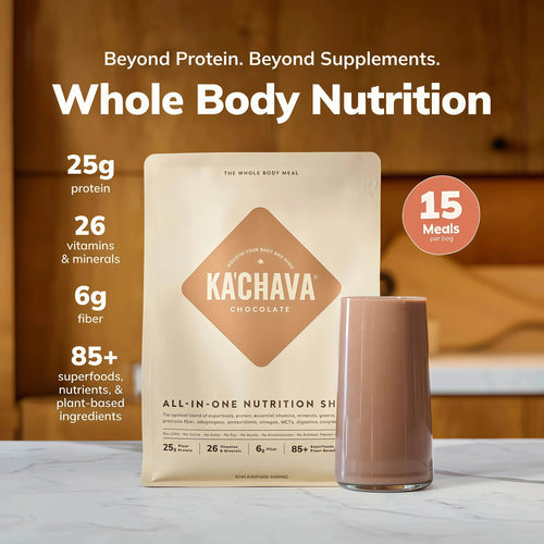 Ka’Chava Whole Body Meal Shake Chocolate 2 lb – Vegan Protein Powder with 85+ Superfoods & Greens – Plant-Based Meal Replacement with Probiotics & Digestive Enzymes – Gluten & Dairy Free (15 Servings)